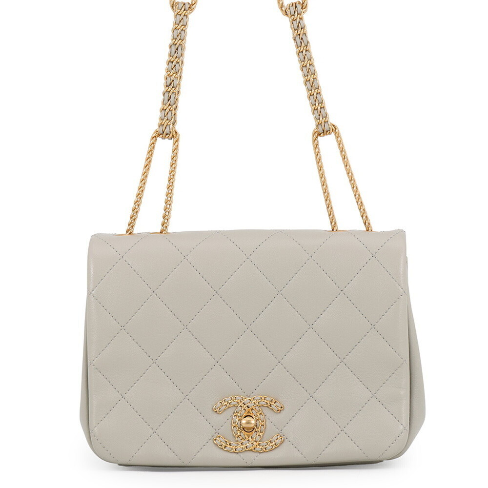 Chanel Chain Shoulder Bag Flap Matelassé Coco Mark Lambskin AS2976 CHANEL Han...